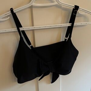 Elegant Black Tie-Front Bikini, size S
